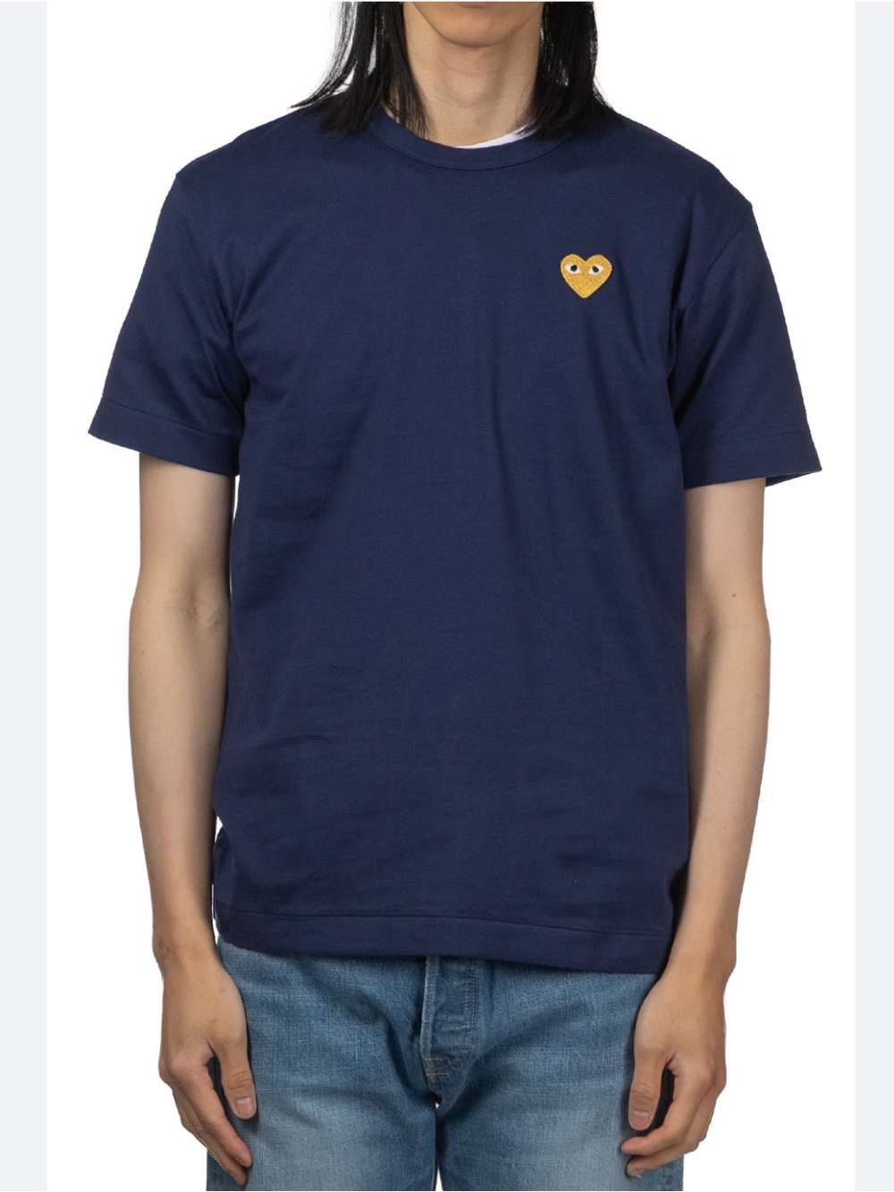 Comme Des Garcons Play Crew Neck Blue Tee-Shirt Size XL